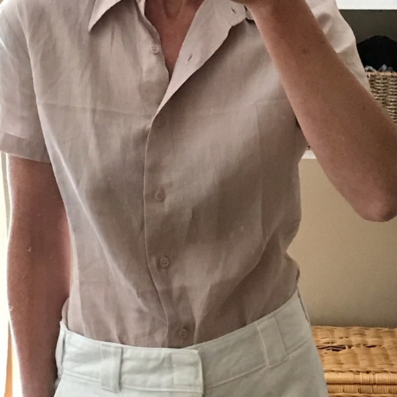 Vintage, dusty rose, short sleeve blouse. - Picture 3 of 7